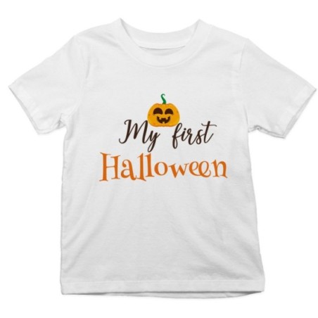 T-shirt bambino my first halloween con zucca Halloween