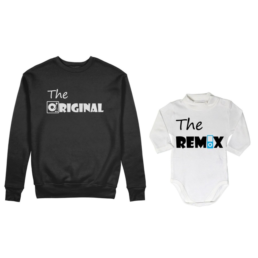 Coordinato felpe o body lupetto neonato madre figlio the original the remix music Per la mamma