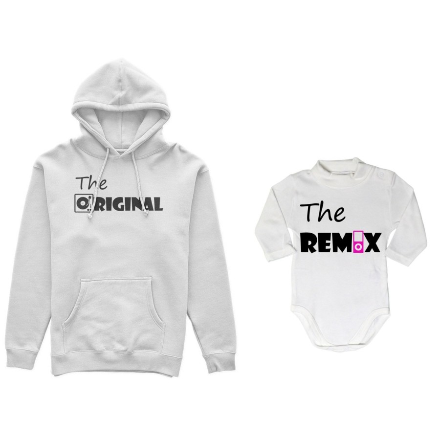 Coordinato felpe o body lupetto neonato madre figlio the original the remix music Per la mamma