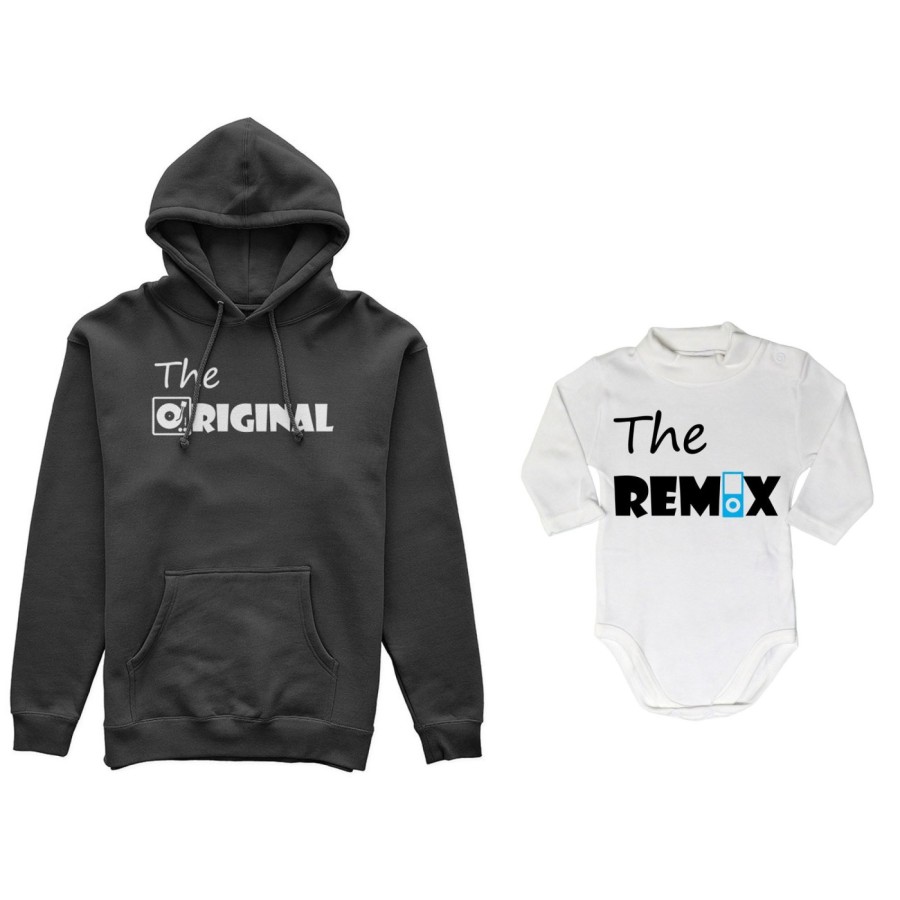 Coordinato felpe o body lupetto neonato madre figlio the original the remix music Per la mamma