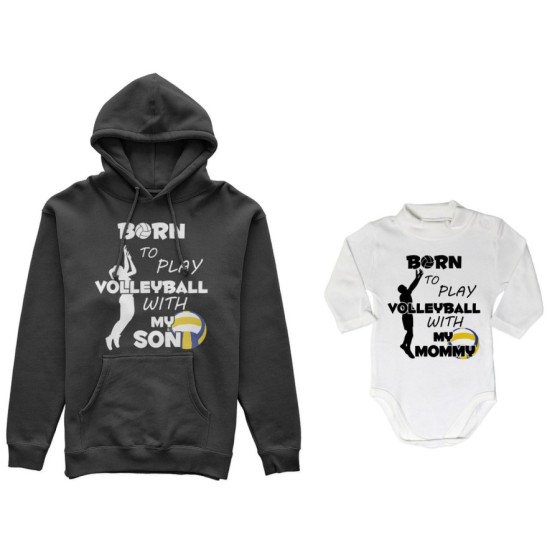 Coordinato felpe o body lupetto madre figlio born to play volleyball whith my son my daughter Per la mamma 2