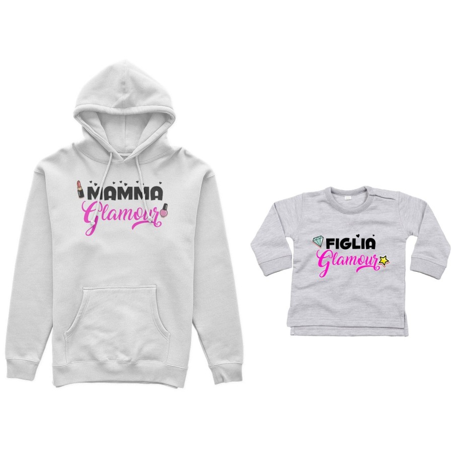 Coordinato felpe o body lupetto neonata madre figlia mamma glamour figlia glamour Per la mamma
