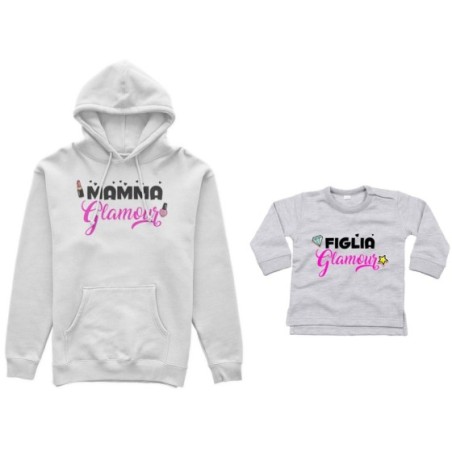 Coordinato felpe o body lupetto neonata madre figlia mamma glamour figlia glamour Per la mamma