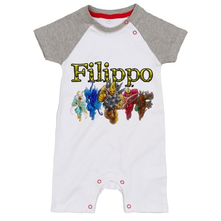 Pagliaccetto neonato personalizzato con nome gormiti Cartoon