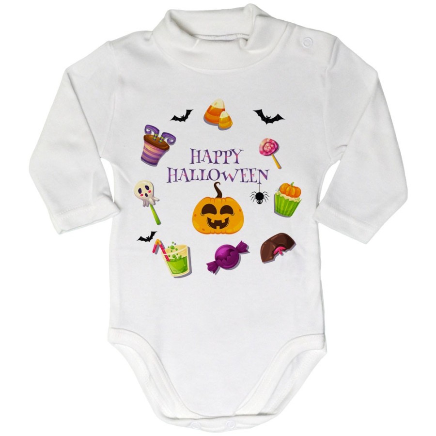 Body lupetto neonato happy halloween con dolci Halloween
