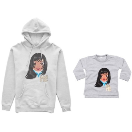 Coordinato felpe o body lupetto neonata madre figlia me pocahontas mini pocahontas Per la mamma