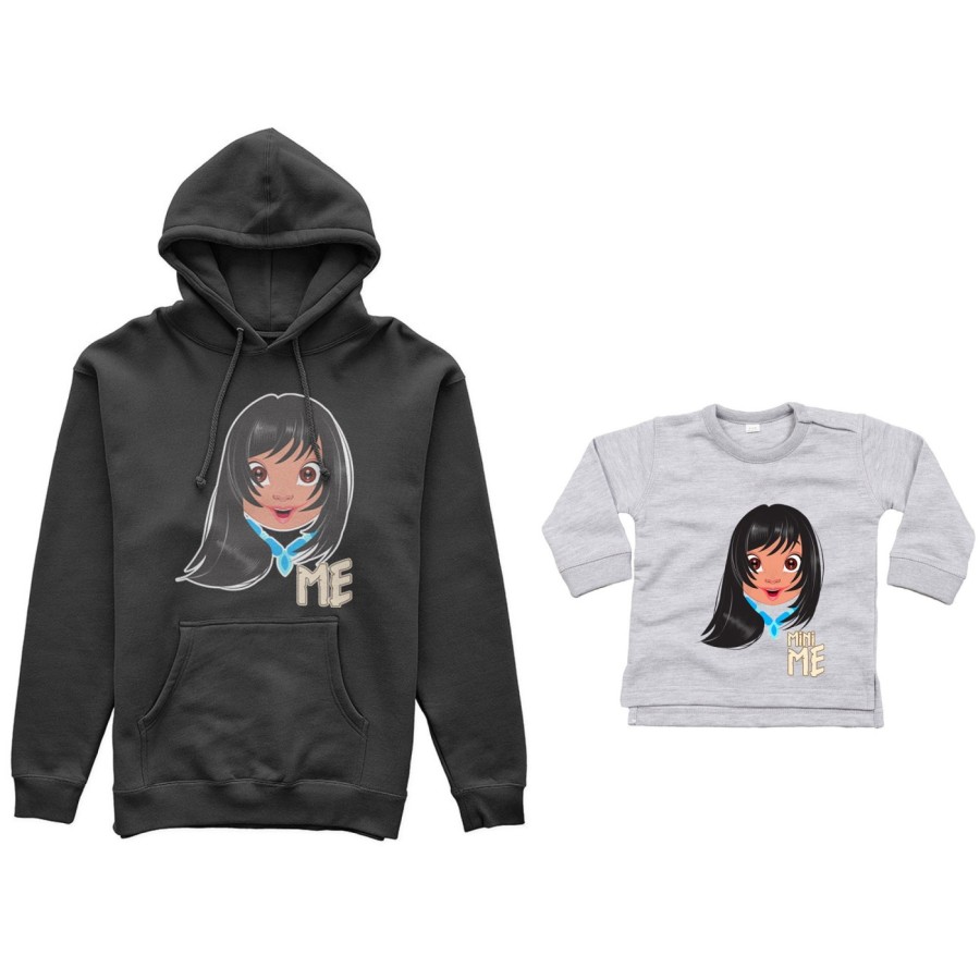Coordinato felpe o body lupetto neonata madre figlia me pocahontas mini pocahontas Per la mamma