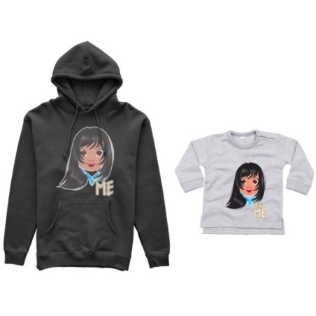 Coordinato felpe o body lupetto neonata madre figlia me pocahontas mini pocahontas Per la mamma