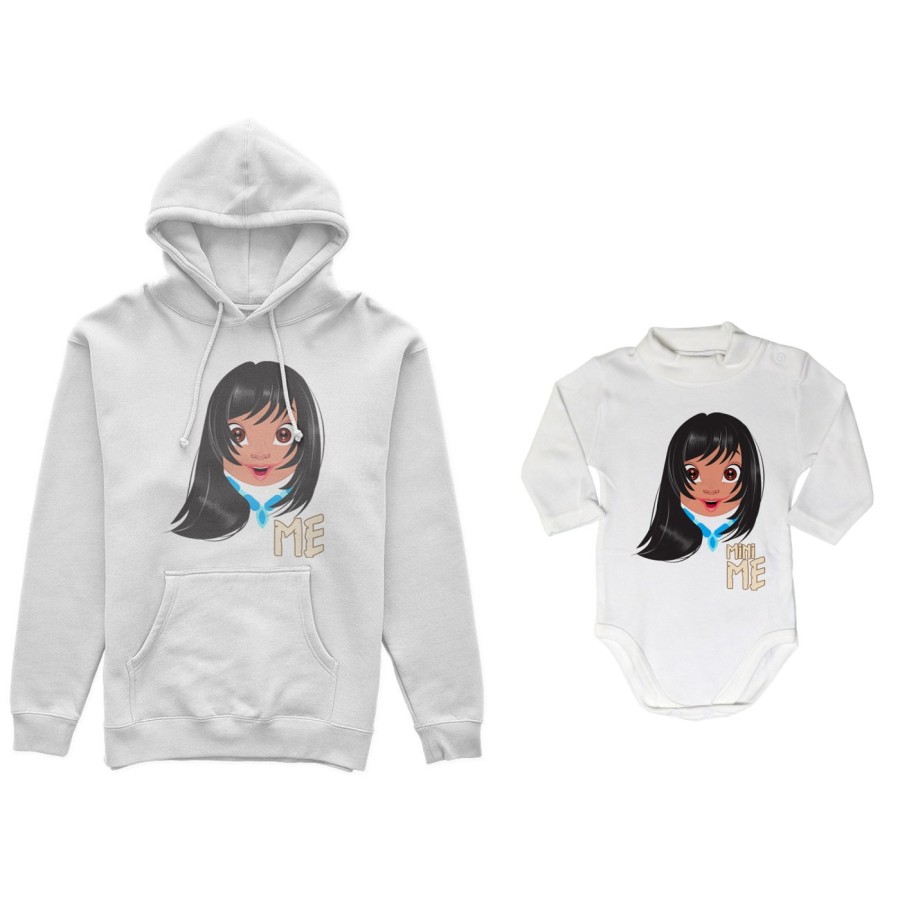 Coordinato felpe o body lupetto neonata madre figlia me pocahontas mini pocahontas Per la mamma