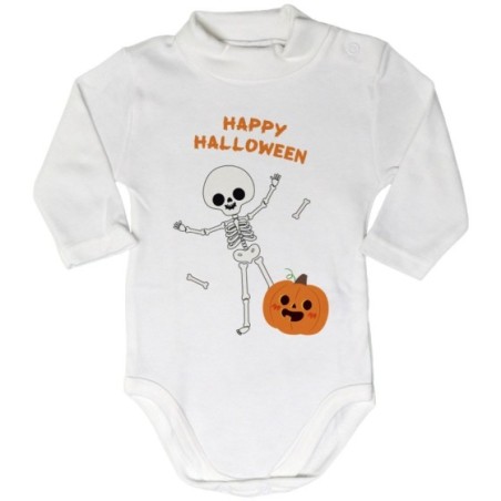 Body lupetto neonato happy halloween con scheletro e...