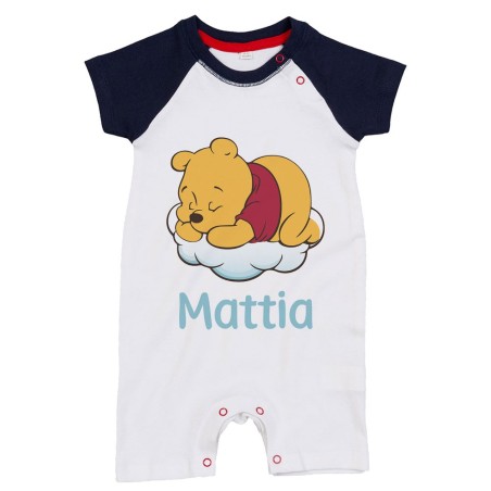 Pagliaccetto neonato personalizzato con nome sleeping winnie