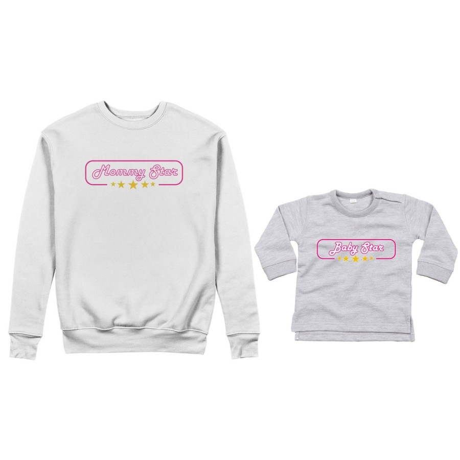 Coordinato felpe o body lupetto neonato madre figlio mommy star mommy's bodyguard Per la mamma
