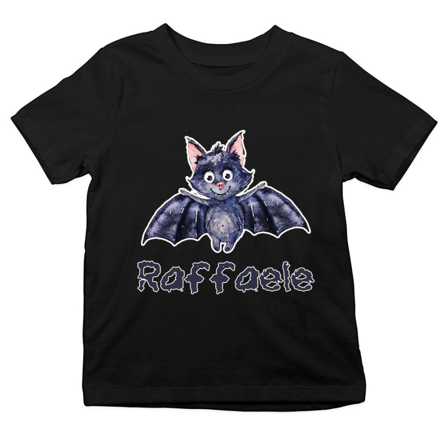 T-shirt bambino personalizzata con nome pipistrello watercolor Halloween