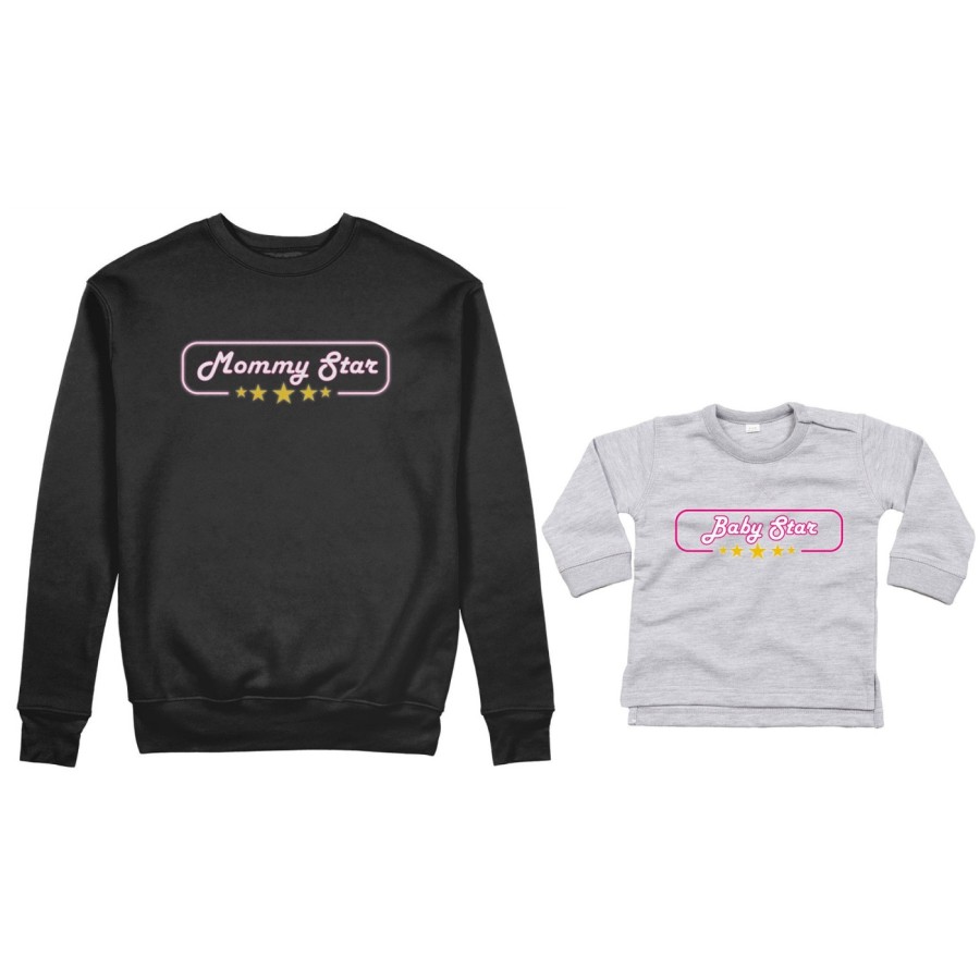 Coordinato felpe o body lupetto neonato madre figlio mommy star mommy's bodyguard Per la mamma