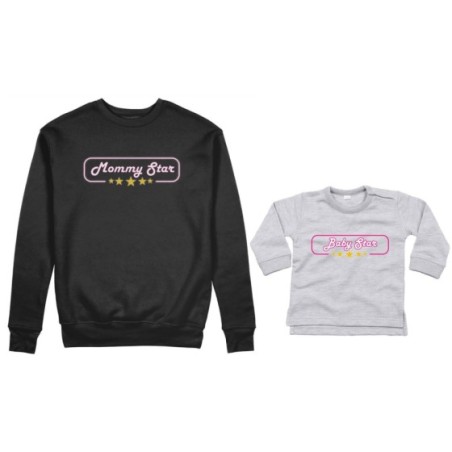 Coordinato felpe o body lupetto neonato madre figlio mommy star mommy's bodyguard Per la mamma