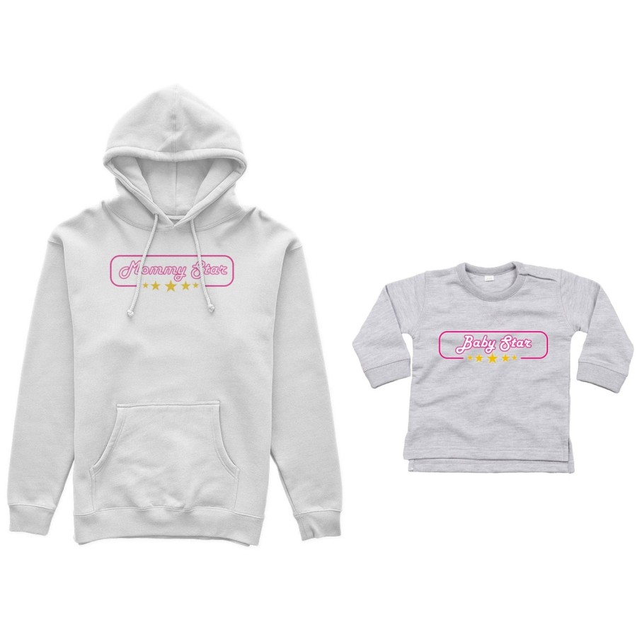 Coordinato felpe o body lupetto neonato madre figlio mommy star mommy's bodyguard Per la mamma