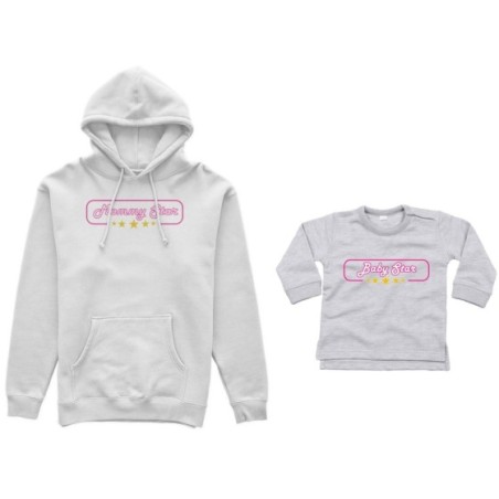 Coordinato felpe o body lupetto neonato madre figlio mommy star mommy's bodyguard Per la mamma