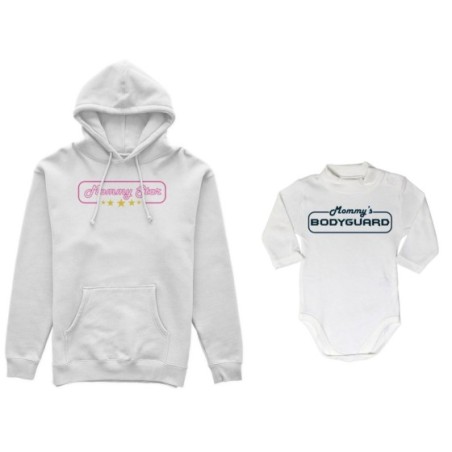 Coordinato felpe o body lupetto neonato madre figlio mommy star mommy's bodyguard Per la mamma