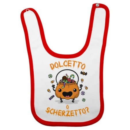 Bavaglino neonato con zucca dolcetto o scherzetto?