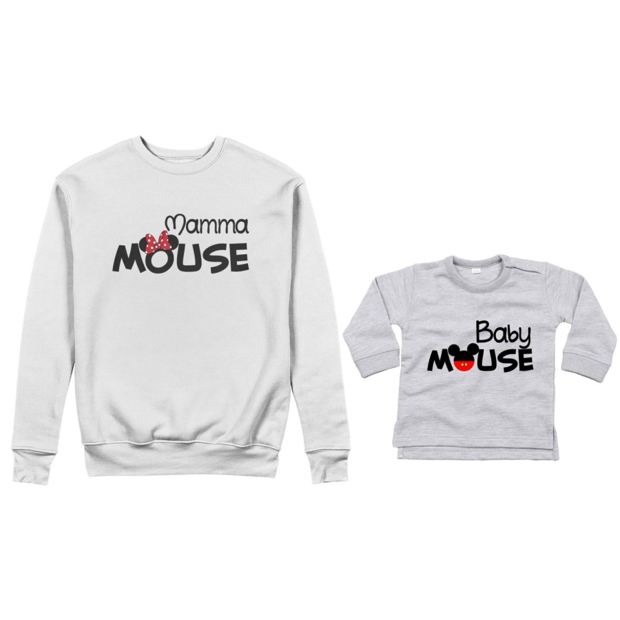 Coordinato felpe o body lupetto neonato madre figlio mamma minnie mouse baby mouse Per la mamma