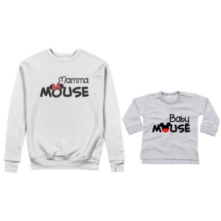 Coordinato felpe o body lupetto neonato madre figlio mamma minnie mouse baby mouse Per la mamma
