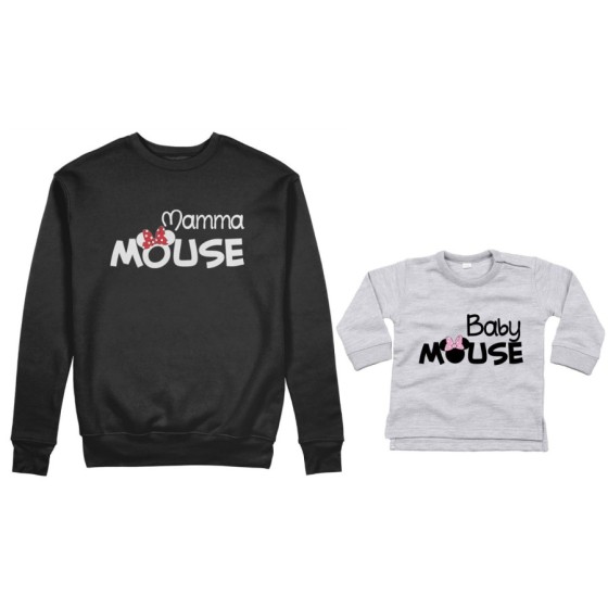 Coordinato felpe o body lupetto neonata madre figlia mamma minnie mouse baby minnie mouse Per la mamma 2