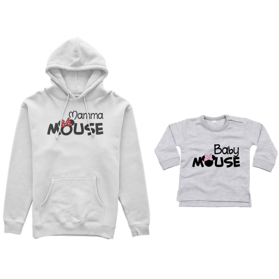 Coordinato felpe o body lupetto neonata madre figlia mamma minnie mouse baby minnie mouse Per la mamma