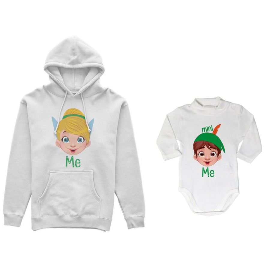 Coordinato felpe o body lupetto neonato madre figlio me trilly mini peter pan Per la mamma