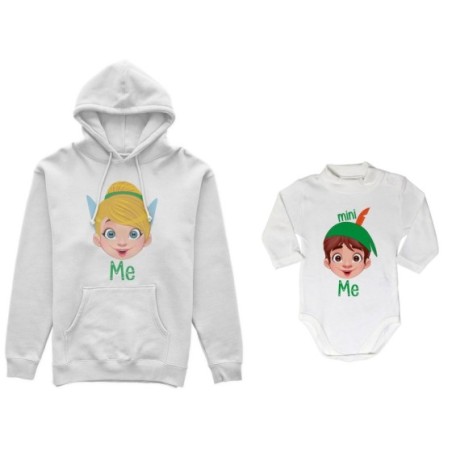 Coordinato felpe o body lupetto neonato madre figlio me trilly mini peter pan Per la mamma