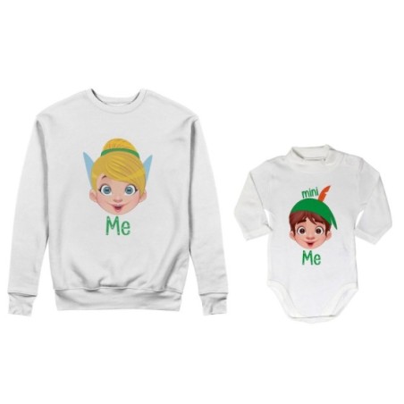Coordinato felpe o body lupetto neonato madre figlio me trilly mini peter pan Per la mamma