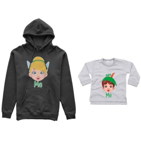 Coordinato felpe o body lupetto neonato madre figlio me trilly mini peter pan Per la mamma