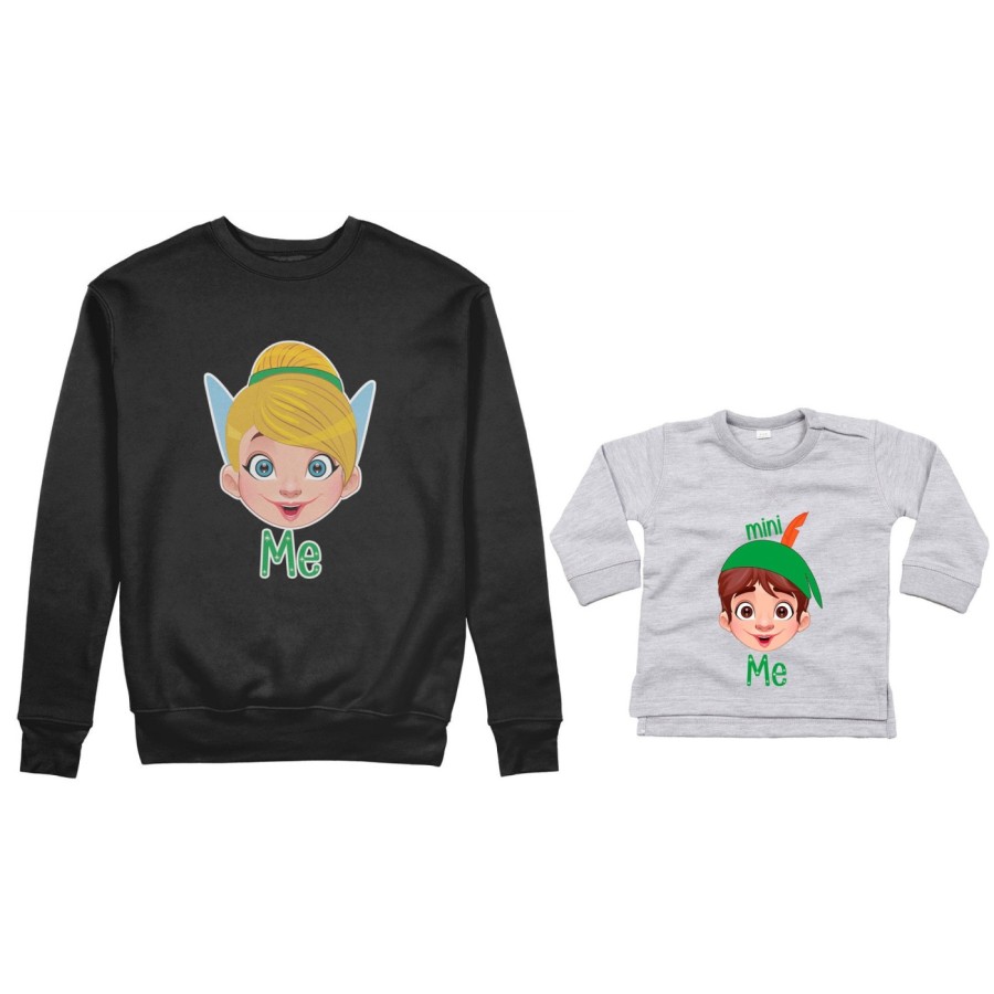 Coordinato felpe o body lupetto neonato madre figlio me trilly mini peter pan Per la mamma