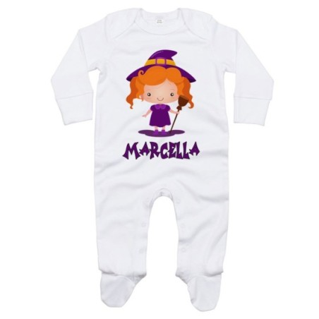 Tutina neonata personalizzata con nome piccola streghetta