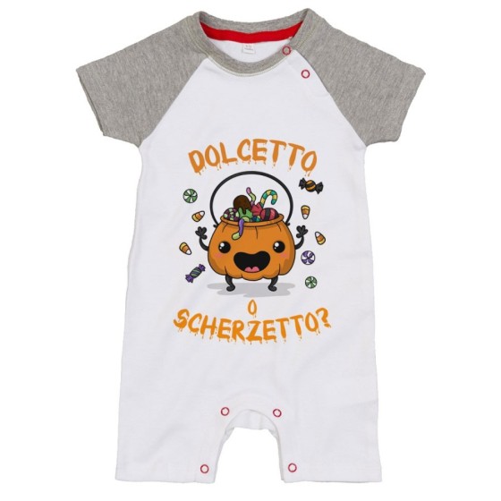 Pagliaccetto neonato con zucca dolcetto o scherzetto? Halloween