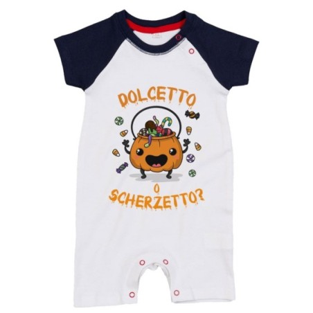 Pagliaccetto neonato con zucca dolcetto o scherzetto? Halloween