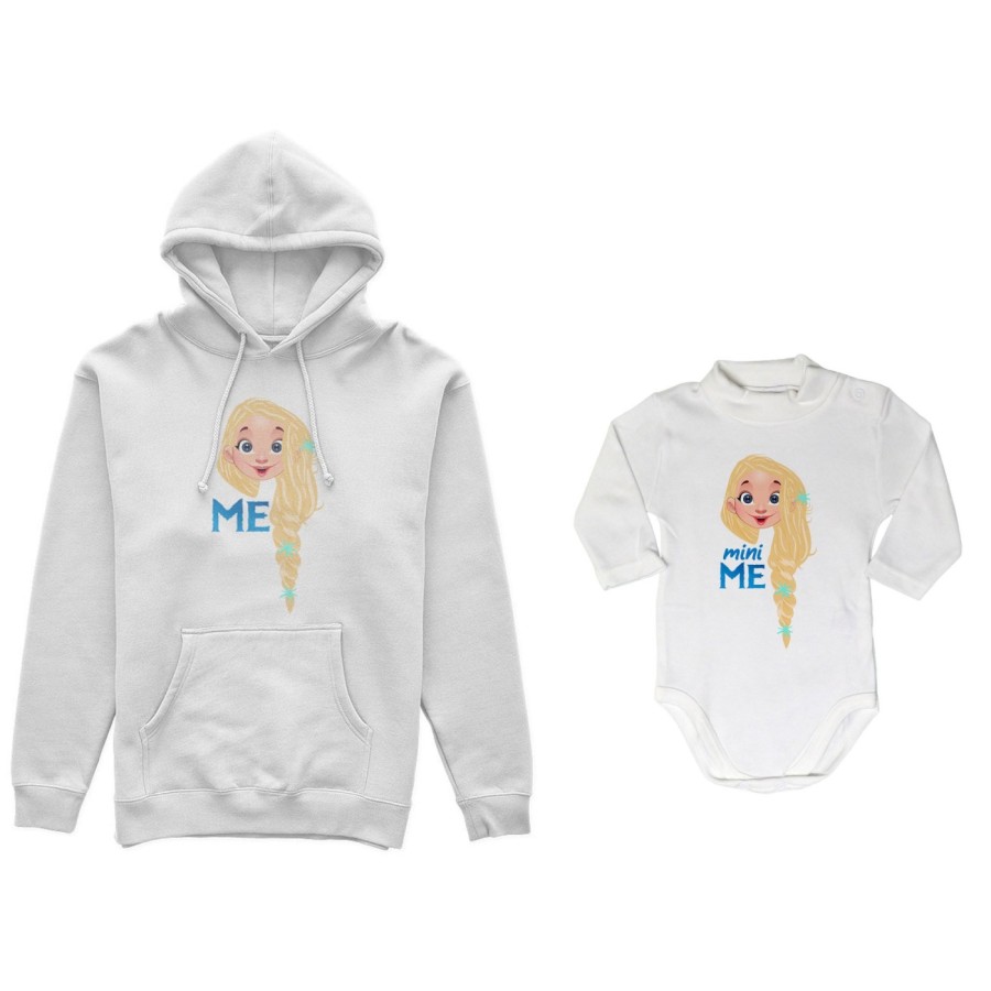 Coordinato felpe o body lupetto neonata madre figlia me elsa mini elsa Per la mamma
