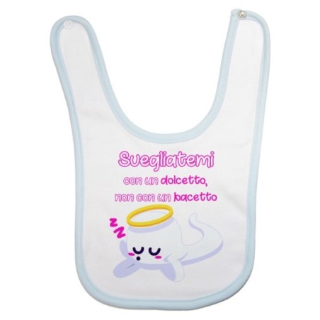 Bavaglino neonato svegliatemi con un dolcetto non con un bacetto Halloween