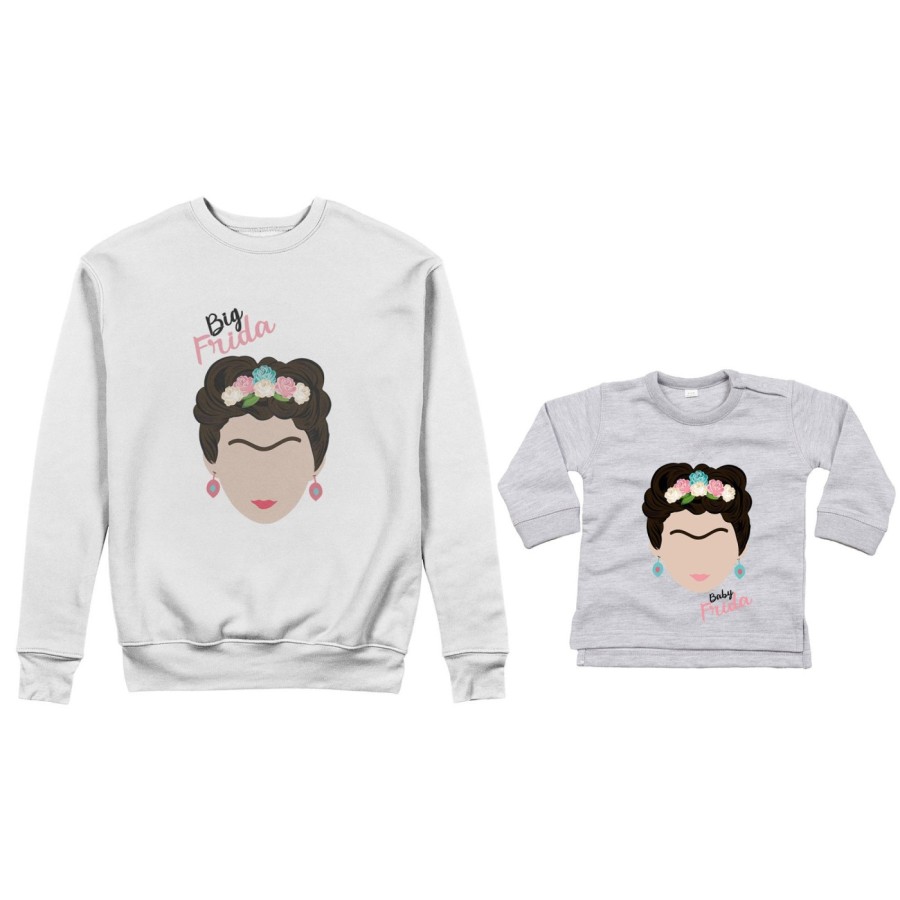 Coordinato felpe o body lupetto neonata madre figlia big frida khalo baby frida khalo Per la mamma
