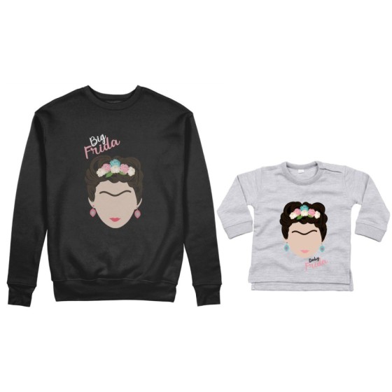 Coordinato felpe o body lupetto neonata madre figlia big frida khalo baby frida khalo Per la mamma 2