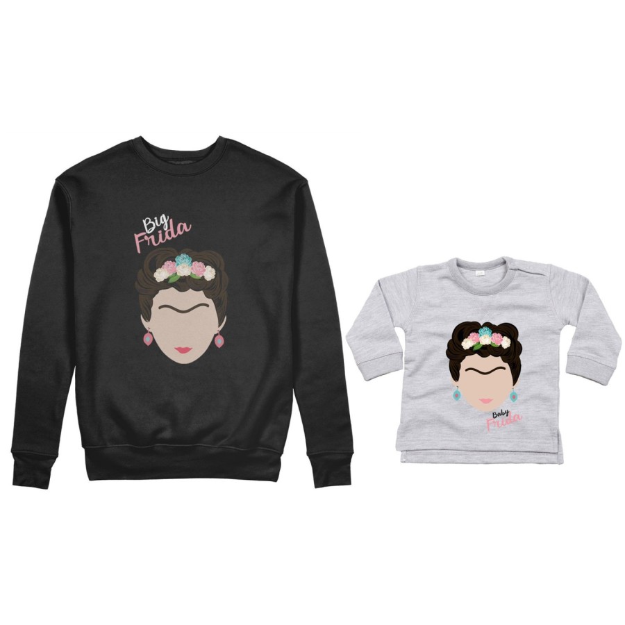 Coordinato felpe o body lupetto neonata madre figlia big frida khalo baby frida khalo Per la mamma