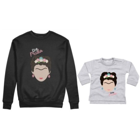 Coordinato felpe o body lupetto neonata madre figlia big frida khalo baby frida khalo Per la mamma