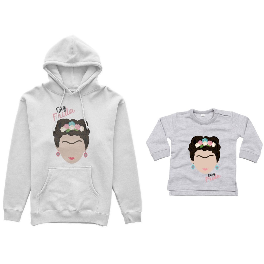 Coordinato felpe o body lupetto neonata madre figlia big frida khalo baby frida khalo Per la mamma