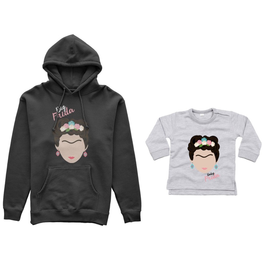 Coordinato felpe o body lupetto neonata madre figlia big frida khalo baby frida khalo Per la mamma
