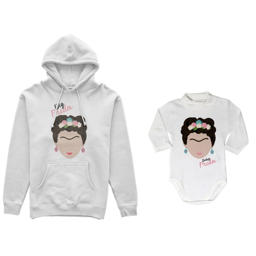 Coordinato felpe o body lupetto neonata madre figlia big frida khalo baby frida khalo Per la mamma