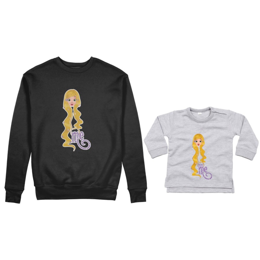 Coordinato felpe o body lupetto neonata madre figlia me rapunzel mini rapunzel Per la mamma