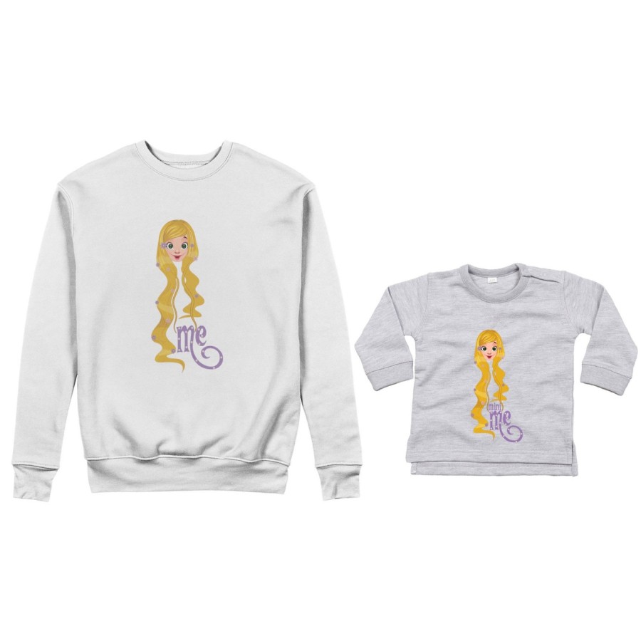 Coordinato felpe o body lupetto neonata madre figlia me rapunzel mini rapunzel Per la mamma