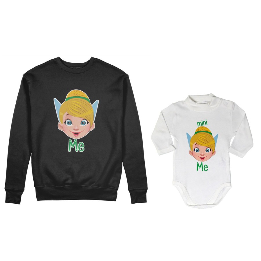 Coordinato felpe o body lupetto neonata madre figlia me trilly mini trilly Per la mamma