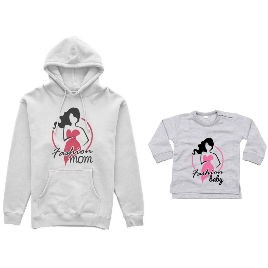 Coordinato felpe o body lupetto neonata madre figlia fashion mom fashion baby Per la mamma
