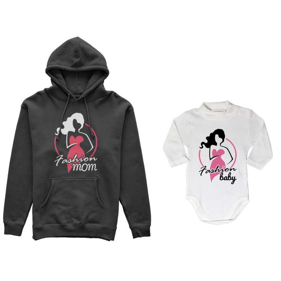 Coordinato felpe o body lupetto neonata madre figlia fashion mom fashion baby Per la mamma