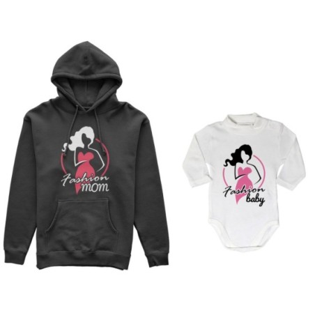 Coordinato felpe o body lupetto neonata madre figlia fashion mom fashion baby Per la mamma